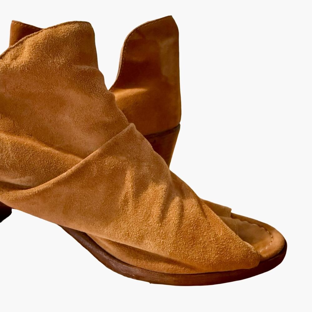 Sundance Suede Leather Open Toe Ankle Booties Chunky Heel Shoes Boots 40 9 / 9.5 - Picture 13 of 16
